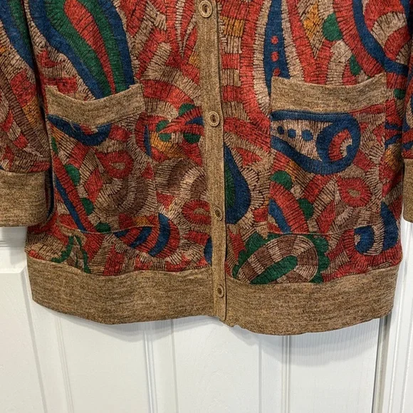 Colorful Patterned Women's Cardigan - Picture 4 of 8